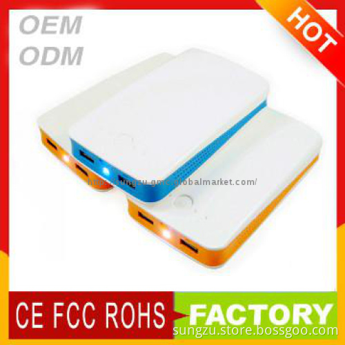 Factory 13000mAh ture capacity portable power bank with led